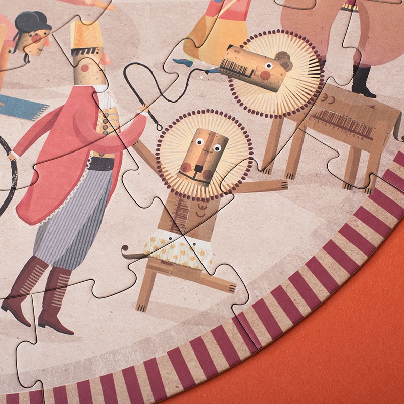 un rompecabezas redondo del circo